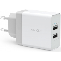 Carregador de tomada PowerPort 2 portas USB Potência de 24W Branco
