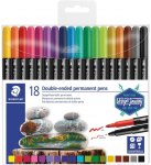Caneta Permanente Ponta Dupla, Staedtler, 3187 TB18, 18 Cores