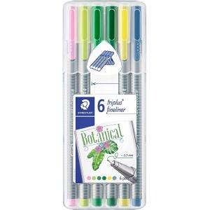 Caneta Triangular - Staedtler - Fineliner Triplus Botanical - 334 SB6CS8 - 0.3mm - 6 Cores
