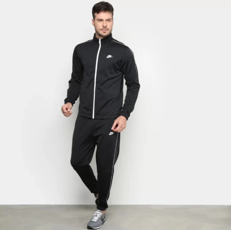 Agasalho Nike M Nsw Ce Trk Suit Pk Basic Masculino – Preto e Branco