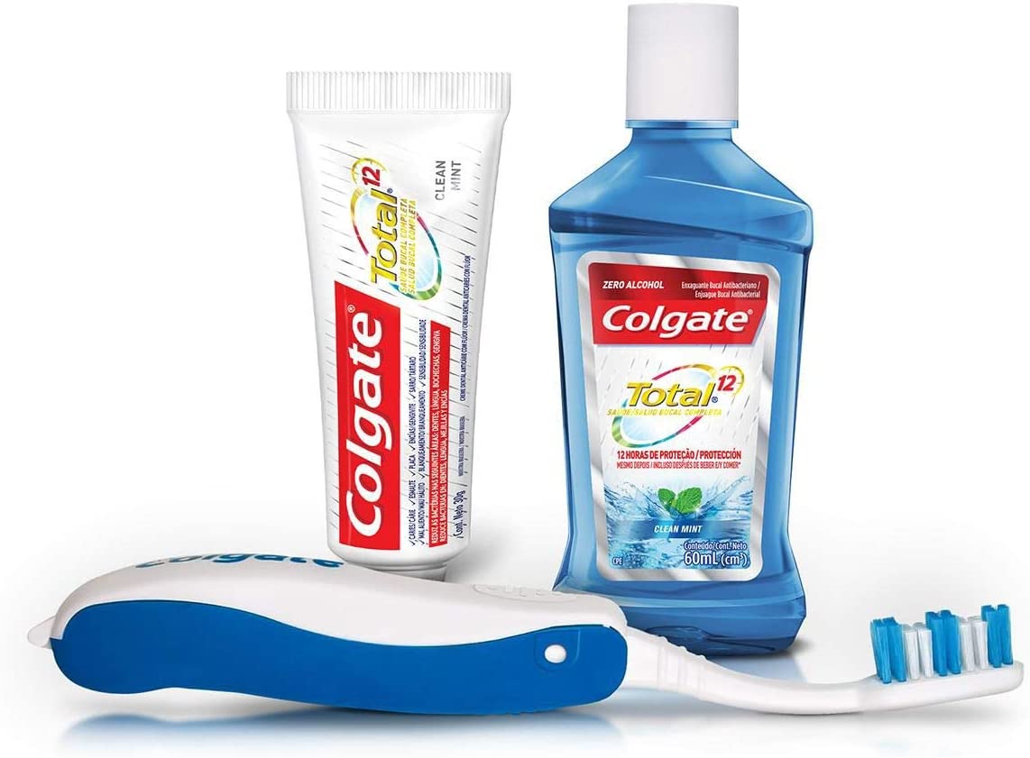 Kit Colgate Viagem – 1 Creme Dental, 1 escova Dental, 1 Enxaguante