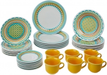 Aparelho de Jantar e Chá 30 Peças Oxford Daily Floreal Bilro Multicor