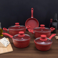 Jogo de Panelas Antiaderente 5 Peças Angra Vermelho - Meridional