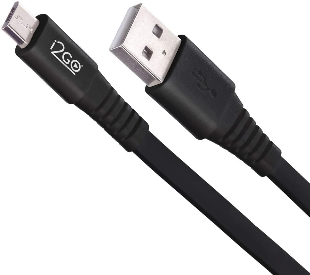 Cabo Micro USB I2GO 1.2m 2.4A PVC Flexível Flat – I2go (I2GO0) Basic, Preto