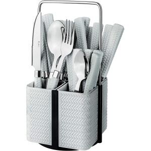 Conjunto de Talheres Varanda Gourmet Rattan - 24 peças Branco - Euro