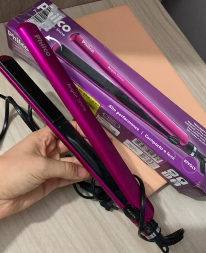 Chapinha|Prancha Philco Argan Shine Cerâmica 230°C Pink – Bivolt