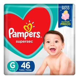 Fralda Pampers Supersec Hiper G com 46 Unidades