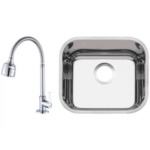 Cuba para Cozinha Tramontina Inox Retangular - 40x34cm + Torneira para Cozinha de Mesa Gourmet