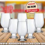 Jogo de Taças para Água e Suco de Vidro 250ml – 6 Peças Nadir Paulista