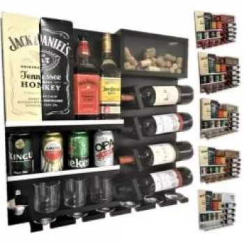 Bar Grande Barzinho Adega Parede Suspenso Porta Taça Rolhas 63×60