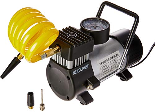 Multilaser Compressor De Ar Automotivo 12V Vazão 20L/Min Pressão De 100Psi Com 3 Bicos Preto – Au616