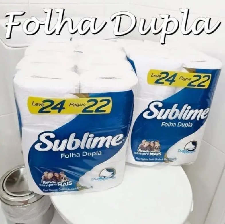 Papel Higiênico Sublime Folha Dupla, 24 rolos