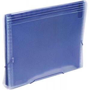 Pasta Sanfonada Plastica A4 12 Divisoes Azul New Line - 01 Unidade Polibras - Azul