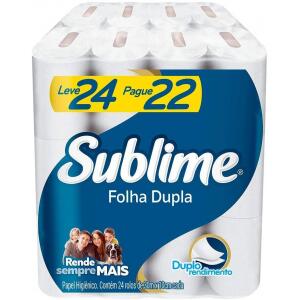 Papel Higiênico Sublime Folha Dupla - 24 rolos