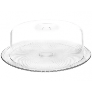 Boleira de Vidro Redonda com Tampa de Plástico - Ruvolo Bari 32cm