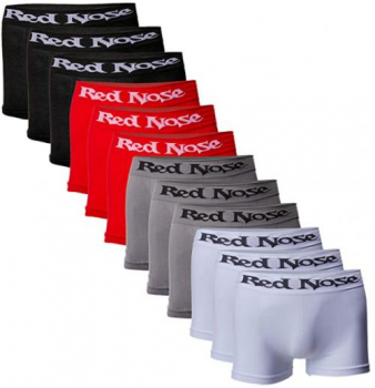 Kit 12 Cuecas Boxer, Red Nose, Masculino