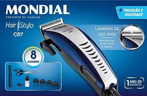 Mondial Cortador de Cabelos Hair Stylo CR-07, 127v, Azul/Prata