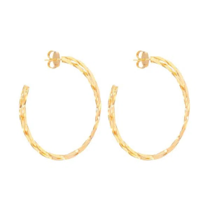 Brinco de Argola com Design Duplo Folheado em Ouro 18k