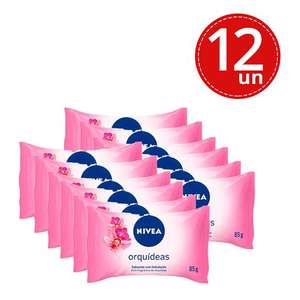 Kit Sabonete Hidratante Nivea Orquídeas 85g - 12 Unid