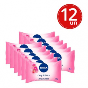 12 Unidades Kit Sabonete Hidratante Nivea Orquídeas - 85g