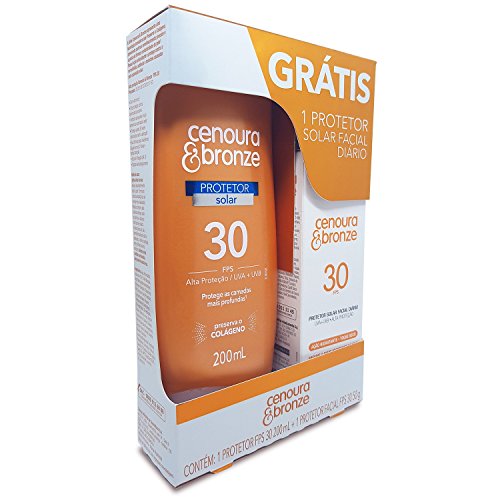 Kit Protetor Solar Fps30 + Protetor Facial Fps30 Cenoura e Bronze