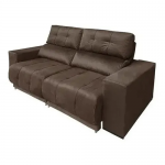 Sofá Retrátil Reclinável 3 Lugares Mamflex Suede – Marrom