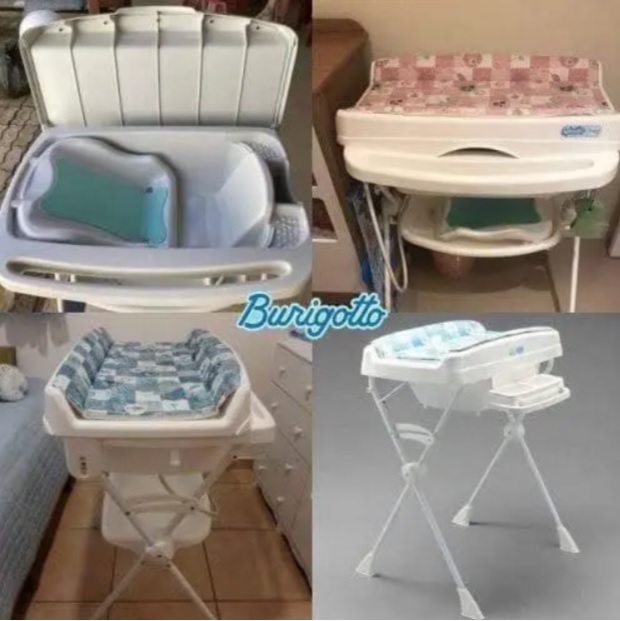 Banheira de Bebê Burigotto com Suporte e Trocador – Millenia 20L