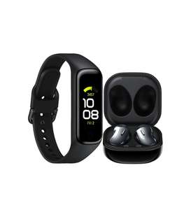 Fone de Ouvido Wireless Samsung Galaxy Buds Live - Preto + Smartband Samsung Galaxy Fit2 - Preto