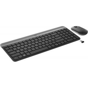 Combo Teclado e Mouse sem fio Logitech MK470 com Digitação e Clique Silencioso Design Slim Ambidestro Conexão USB e Pilhas Inclusas
