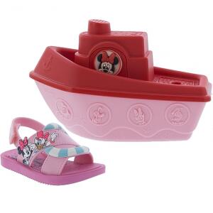 Sandália Disney Minnie Rosa com Brinde Barco