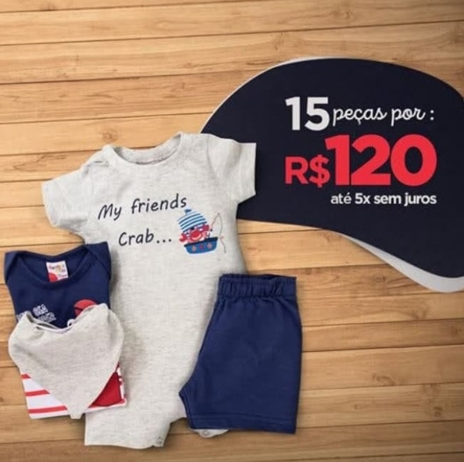 3 KIT’S COM 5 PEÇAS, TOTAL 15 PEÇAS INFANTIS DO LINK