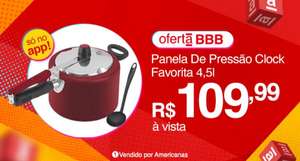 Panela de Pressão Clock Favorita 4,5L Alumínio Vermelha