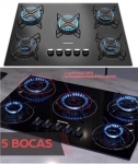 Cooktop 5 Bocas Mondial a Gás GLP Preto – Tripla-chama CTG-03