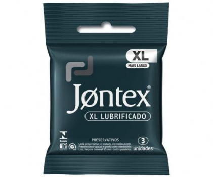 Preservativo Jontex XL Lubrificado Camisinha 3 unidades, Jontex, Branco, XL