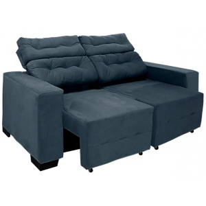 Sofá Retrátil Reclinável 3 Lugares Veludo Mônaco