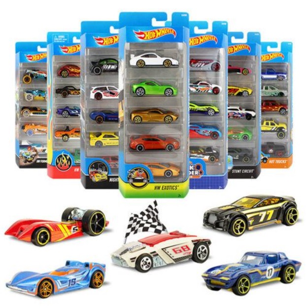 Pacote 5 Carros Sortidos, Hot Wheels, Mattel – não é possível escolher as cores