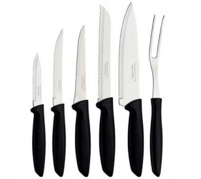 Conjunto de Facas Tramontina Plenus Cabo Preto 6 Peças