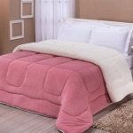Coberdrom solteiro lã de carneiro sherpa manta soft rosê