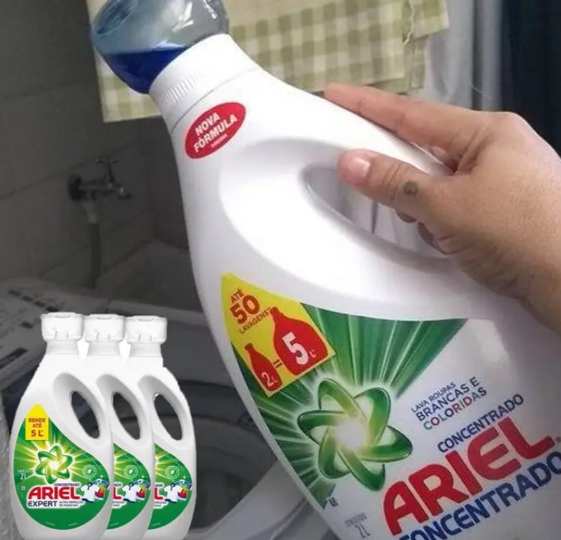 Sabão Líquido Ariel Concentrado 50 Lavagens 2L – 3 Unidades