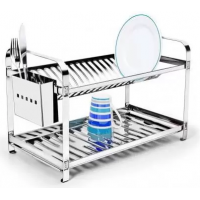 Escorredor 20 Pratos em Aço Inox com Porta Talheres Inox Mak Inox