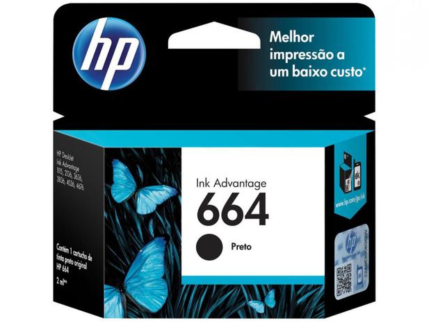 Cartucho de Tinta HP – Preto 664