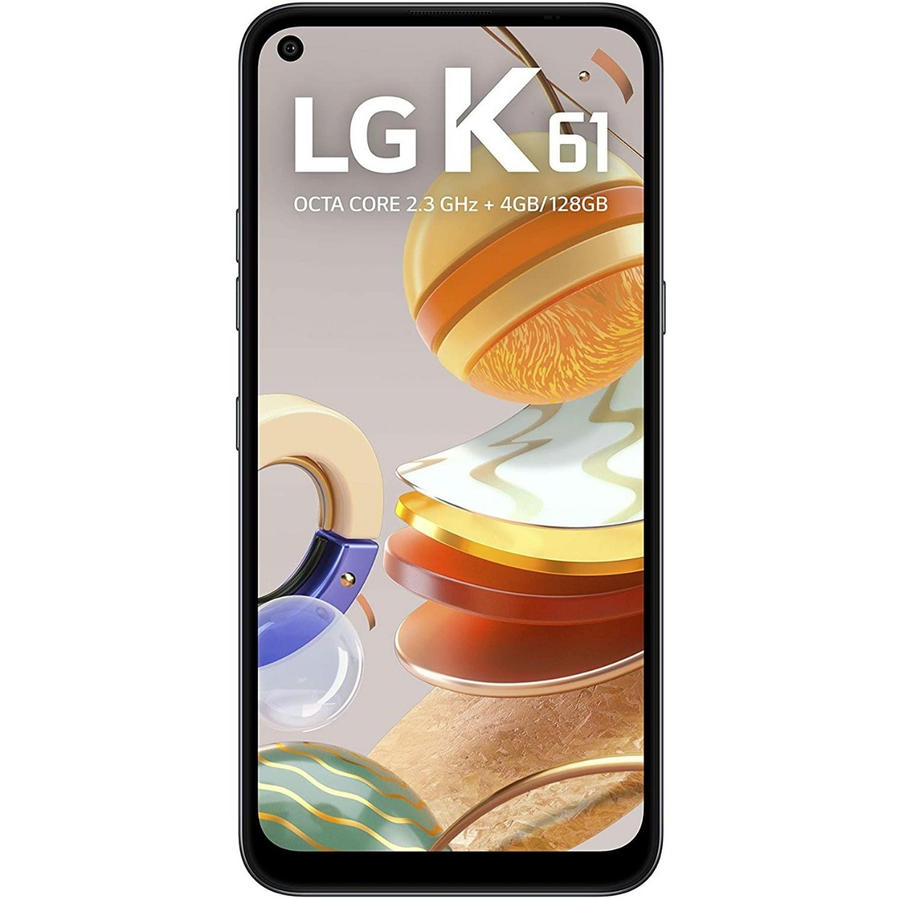 Smartphone LG K61 ,128GB, RAM de 4GB, Tela de 6,55″ HD+ 19.5:9, Inteligência Artificial,Câmera Quádrupla e Processador Octa-Core 2.3, Titanium