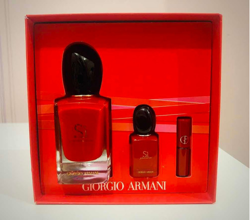 Giorgio Armani Sì Passione Kit Perfume Feminino EDP + Batom Líquido + Miniatura