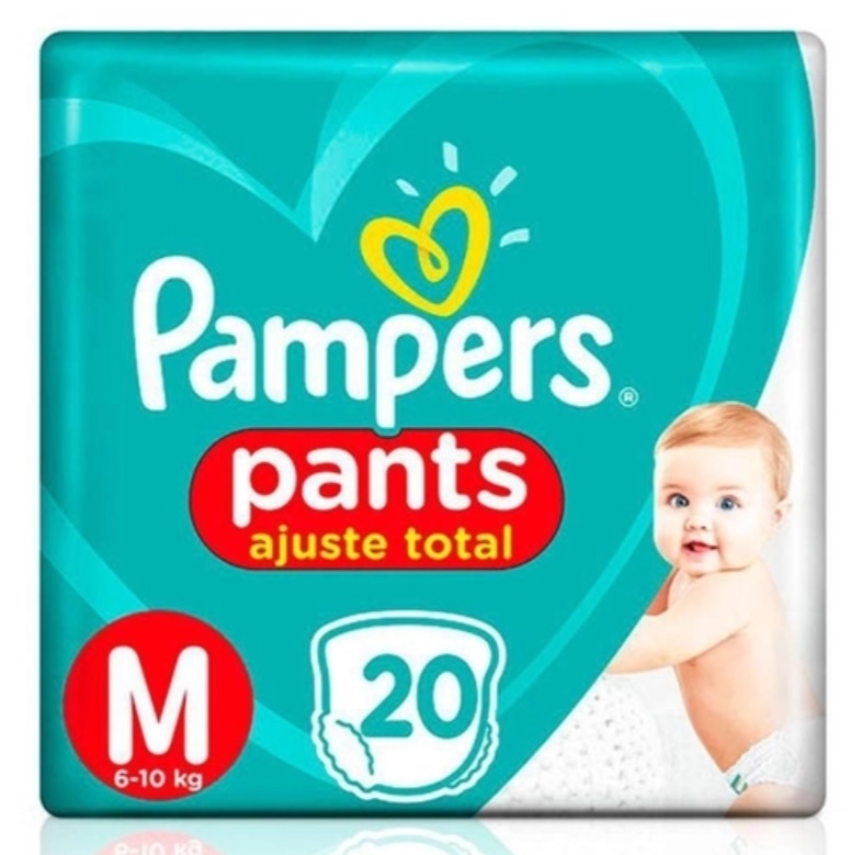 Fralda Pampers Pants Ajuste Total (P – 26Un. / M 20Un. / G 16Un. / XG 14Un. / XXG 12Un.)