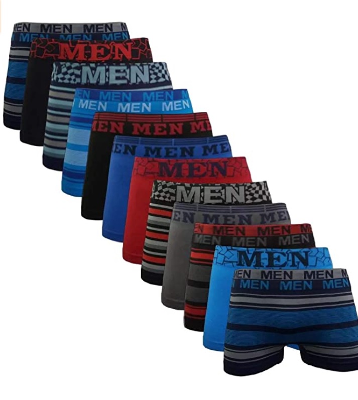 Kit 12 Cuecas Boxer Microfibra Men Sem costura