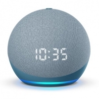 Echo Dot 4ª Geração Smart Speaker Com Relógio e Alexa - Cor Azul