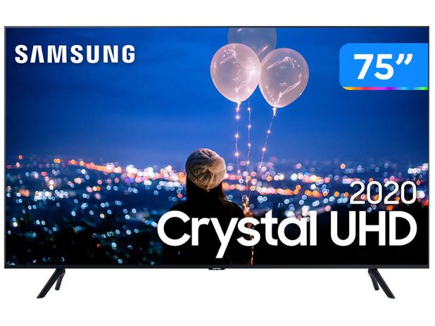 Smart TV Crystal UHD 4K LED 75” Samsung – 75TU8000 Wi-Fi Bluetooth HDR 3 HDMI 2 USB