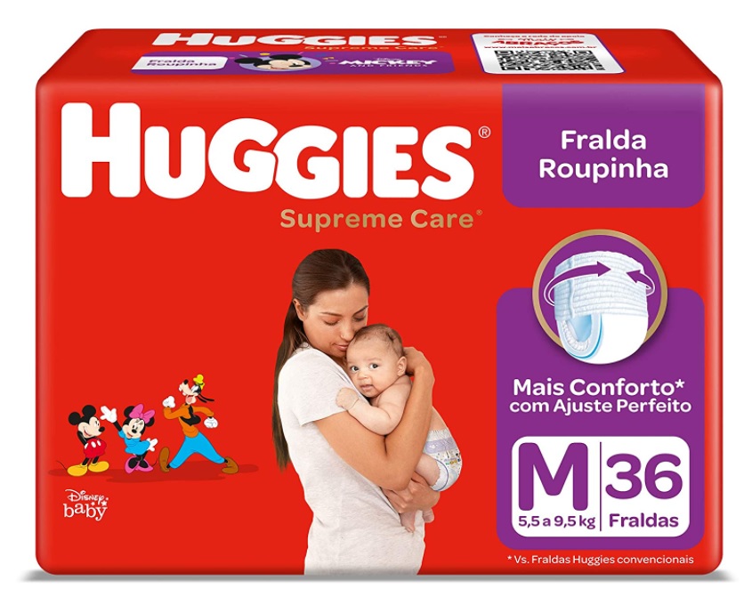 Fralda Roupinha Supreme Care, 36 Unidades, Huggies, Vermelha, M