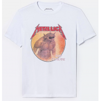 Camiseta com Estampa Metallica Branca