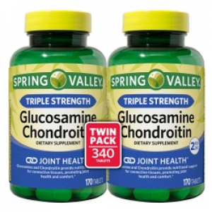 Glucosamina Condroitina 1500mg Spring Valley Tripla Força - 340 Tabletes (2x170)